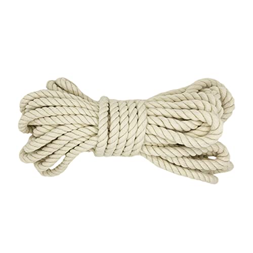 Baumwollseil, Makramee Kordel Dicke Baumwollkordel für DIY Handwerk Gartenarbeiten Dekoration 10 mm x 10 m Wandbehang Starke Seil, Beige von Renyiz