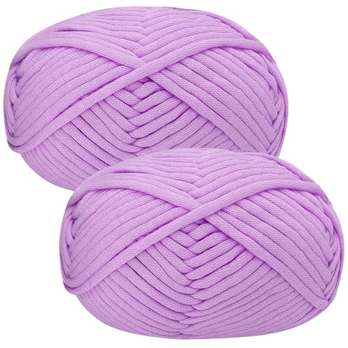 Häkelgarn Baumwolle Wolle zum Häkeln Chenille 2x50g Häkelwolle,Crochet Yarn Dickes Baumwoll-Nylon-Mischgarn Häkelgarn für Anfänger Violett Garn Häkelgarn Baumwolle Wolle zum Häkeln Chenille 2x50g Häkelwolle,Crochet Yarn Dickes Baumwoll-Nylon-Mischgarn Häkelgarn für Anfänger Violett Garn von Renyiz
