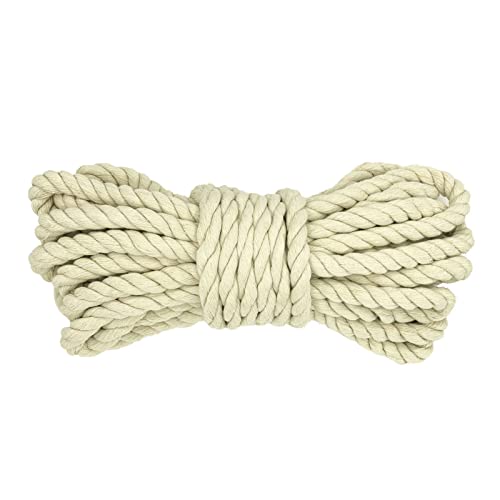 Kordel Baumwollseil Baumwollkordel Dickes Seil für Makramee Regenbogen DIY Set 12mm x 10m Strick Seil Beige von Renyiz