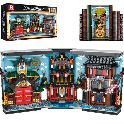 Reobrix Buchstützen-Bauset mit Licht, Buchecken-Bauset, japanischer Stil, Hausarchitektur-Set 66029, Bücherregal, Heimdekoration, 2850-teiliges Buchecken-Modellbausatz, Geschenk für Jungen, Mädchen ab Reobrix Buchstützen-Bauset mit Licht, Buchecken-Bauset, japanischer Stil, Hausarchitektur-Set 66029, Bücherregal, Heimdekoration, 2850-teiliges Buchecken-Modellbausatz, Geschenk für Jungen, Mädchen ab von Reobrix