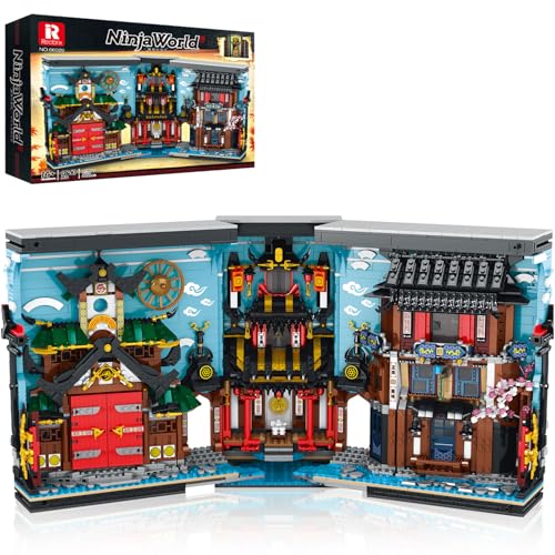 Reobrix Buchstützen-Bauset mit Licht, Buchecken-Bauset, japanischer Stil, Hausarchitektur-Set 66029, Bücherregal, Heimdekoration, 2850-teiliges Buchecken-Modellbausatz, Geschenk für Jungen, Mädchen ab Reobrix Buchstützen-Bauset mit Licht, Buchecken-Bauset, japanischer Stil, Hausarchitektur-Set 66029, Bücherregal, Heimdekoration, 2850-teiliges Buchecken-Modellbausatz, Geschenk für Jungen, Mädchen ab von Reobrix
