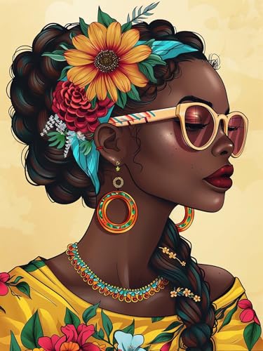 Reofrey 5d Diamond Painting Zubehör Afrikanische Frau, DIY Full Dril Diamant Painting Bilder Set Diamant Malerei Vollbohrer, Kreuzstich Erwachsene Stickerei Crystal Strass Craft Für Wall Home 30X40cm Reofrey 5d Diamond Painting Zubehör Afrikanische Frau, DIY Full Dril Diamant Painting Bilder Set Diamant Malerei Vollbohrer, Kreuzstich Erwachsene Stickerei Crystal Strass Craft Für Wall Home 30X40cm von Reofrey