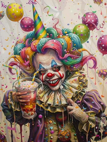 Reofrey 5d Diamond Painting Zubehör Clown, DIY Full Dril Junge Diamant Painting Bilder Set Diamant Malerei Vollbohrer, Kreuzstich Erwachsene Stickerei Crystal Strass Foto Craft Für Wall Home 30X40cm Reofrey 5d Diamond Painting Zubehör Clown, DIY Full Dril Junge Diamant Painting Bilder Set Diamant Malerei Vollbohrer, Kreuzstich Erwachsene Stickerei Crystal Strass Foto Craft Für Wall Home 30X40cm von Reofrey