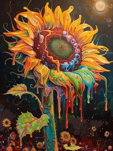Reofrey 5d Diamond Painting Zubehör Sonnenblume, DIY Full Dril Blume Diamant Painting Bilder Set Diamant Malerei Vollbohrer, Kreuzstich Erwachsene Stickerei Crystal Strass Craft Für Wall Home 30X40cm von Reofrey