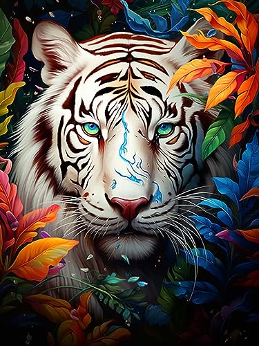 Reofrey DIY Diamond Painting Zubehör Tiger Full Set, Malerei Diamant Painting Bilder Tier Kristallstickerei Kreuzstich Home Schlafzimmer Büro Wanddekoration 30x40cm S8 von Reofrey