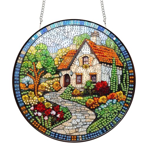 Reofrey Diamond Painting Doppelseitig Anhänger Acrylbrett mit Kette - 20x20cm Gartenlandschaft Diamant Painting Fensterbilder Deko Set DIY Kristall Malerei Anhänger für Wand Fenster & Garten Schmücken Reofrey Diamond Painting Doppelseitig Anhänger Acrylbrett mit Kette - 20x20cm Gartenlandschaft Diamant Painting Fensterbilder Deko Set DIY Kristall Malerei Anhänger für Wand Fenster & Garten Schmücken von Reofrey