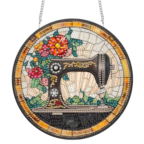 Reofrey Diamond Painting Doppelseitig Anhänger Acrylbrett mit Kette - 20x20cm Nähmaschine Diamant Painting Fensterbilder Deko Set DIY Kristall Malerei Anhänger für Wand Fenster & Garten Schmücken Reofrey Diamond Painting Doppelseitig Anhänger Acrylbrett mit Kette - 20x20cm Nähmaschine Diamant Painting Fensterbilder Deko Set DIY Kristall Malerei Anhänger für Wand Fenster & Garten Schmücken von Reofrey