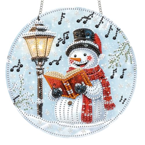 Reofrey Diamond Painting Doppelseitig Anhänger Acrylbrett mit Kette - 20x20cm Weihnachten Schneemann Diamant Painting Fensterbilder Deko Set Kristall Malerei Anhänger für Wand Fenster&Garten Schmücken Reofrey Diamond Painting Doppelseitig Anhänger Acrylbrett mit Kette - 20x20cm Weihnachten Schneemann Diamant Painting Fensterbilder Deko Set Kristall Malerei Anhänger für Wand Fenster&Garten Schmücken von Reofrey