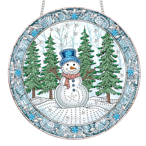 Reofrey Diamond Painting Doppelseitig Anhänger Acrylbrett mit Kette - 20x20cm Weihnachten Schneemann Diamant Painting Fensterbilder Deko Set Kristall Malerei Anhänger für Wand Fenster&Garten Schmücken Reofrey Diamond Painting Doppelseitig Anhänger Acrylbrett mit Kette - 20x20cm Weihnachten Schneemann Diamant Painting Fensterbilder Deko Set Kristall Malerei Anhänger für Wand Fenster&Garten Schmücken von Reofrey