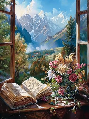 Reofrey Diamond Painting Zubehör Fenster, Full Dril Landschaft Diamant Painting Bilder Set Diamant Malerei Vollbohrer, Kreuzstich Erwachsene Stickerei Crystal Strass Foto Craft Für Wall Home 30X40cm Reofrey Diamond Painting Zubehör Fenster, Full Dril Landschaft Diamant Painting Bilder Set Diamant Malerei Vollbohrer, Kreuzstich Erwachsene Stickerei Crystal Strass Foto Craft Für Wall Home 30X40cm von Reofrey