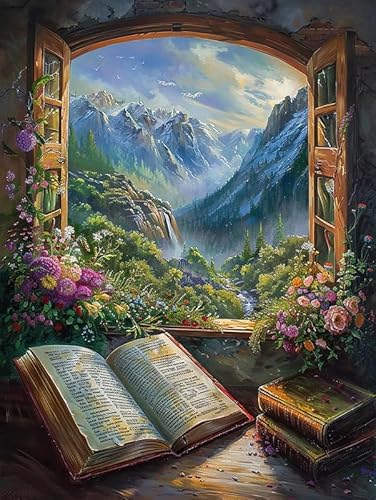 Reofrey Diamond Painting Zubehör Fenster, Full Dril Landschaft Diamant Painting Bilder Set Diamant Malerei Vollbohrer, Kreuzstich Erwachsene Stickerei Crystal Strass Foto Craft Für Wall Home 30X40cm Reofrey Diamond Painting Zubehör Fenster, Full Dril Landschaft Diamant Painting Bilder Set Diamant Malerei Vollbohrer, Kreuzstich Erwachsene Stickerei Crystal Strass Foto Craft Für Wall Home 30X40cm von Reofrey