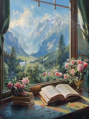 Reofrey Diamond Painting Zubehör Fenster, Full Dril Landschaft Diamant Painting Bilder Set Diamant Malerei Vollbohrer, Kreuzstich Erwachsene Stickerei Crystal Strass Foto Craft Für Wall Home 30X40cm Reofrey Diamond Painting Zubehör Fenster, Full Dril Landschaft Diamant Painting Bilder Set Diamant Malerei Vollbohrer, Kreuzstich Erwachsene Stickerei Crystal Strass Foto Craft Für Wall Home 30X40cm von Reofrey
