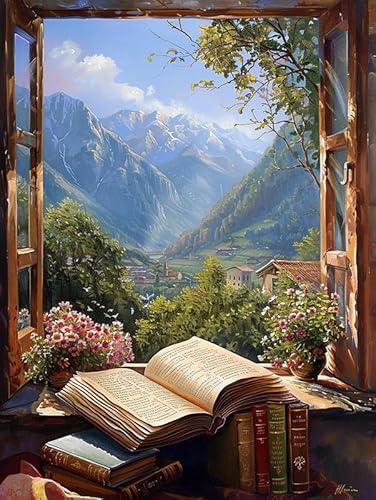 Reofrey Diamond Painting Zubehör Fenster, Full Dril Landschaft Diamant Painting Bilder Set Diamant Malerei Vollbohrer, Kreuzstich Erwachsene Stickerei Crystal Strass Foto Craft Für Wall Home 30X40cm Reofrey Diamond Painting Zubehör Fenster, Full Dril Landschaft Diamant Painting Bilder Set Diamant Malerei Vollbohrer, Kreuzstich Erwachsene Stickerei Crystal Strass Foto Craft Für Wall Home 30X40cm von Reofrey