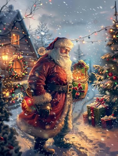 Reofrey Diamond Painting Zubehör Weihnachtsmann, DIY Full Dril Diamant Painting Bilder Set Diamant Malerei Vollbohrer, Kreuzstich Erwachsene Stickerei Crystal Strass Foto Craft Für Wall Home 30X40cm Reofrey Diamond Painting Zubehör Weihnachtsmann, DIY Full Dril Diamant Painting Bilder Set Diamant Malerei Vollbohrer, Kreuzstich Erwachsene Stickerei Crystal Strass Foto Craft Für Wall Home 30X40cm von Reofrey