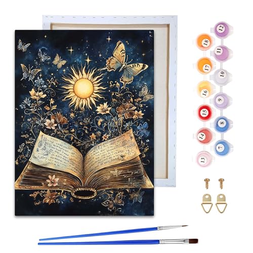Reofrey Malen nach Zahlen Erwachsene mit Rahmen Sonne Mond - DIY Handbemaltes Ölgemälde Kits, Leinwand 20x30cm, mit Pinsel und Acrylfarbe - Malen nach Zahlen kinder für Anfänger & Senior Reofrey Malen nach Zahlen Erwachsene mit Rahmen Sonne Mond - DIY Handbemaltes Ölgemälde Kits, Leinwand 20x30cm, mit Pinsel und Acrylfarbe - Malen nach Zahlen kinder für Anfänger & Senior von Reofrey