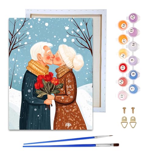 Reofrey Malen nach Zahlen Erwachsene mit Rahmen Valentinstag - DIY Handbemaltes Ölgemälde Kits Großeltern, Leinwand 20x30cm, mit Pinsel und Acrylfarbe - Malen nach Zahlen kinder für Anfänger & Senior Reofrey Malen nach Zahlen Erwachsene mit Rahmen Valentinstag - DIY Handbemaltes Ölgemälde Kits Großeltern, Leinwand 20x30cm, mit Pinsel und Acrylfarbe - Malen nach Zahlen kinder für Anfänger & Senior von Reofrey