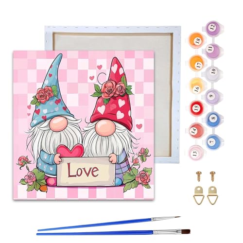 Reofrey Malen nach Zahlen Erwachsene mit Rahmen Valentinstag Zwerg - DIY Handbemaltes Ölgemälde Kits, Leinwand 20x20cm, mit Pinsel und Acrylfarbe - Malen nach Zahlen kinder für Anfänger & Senior Reofrey Malen nach Zahlen Erwachsene mit Rahmen Valentinstag Zwerg - DIY Handbemaltes Ölgemälde Kits, Leinwand 20x20cm, mit Pinsel und Acrylfarbe - Malen nach Zahlen kinder für Anfänger & Senior von Reofrey