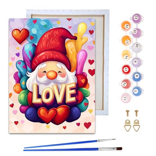 Reofrey Malen nach Zahlen Erwachsene mit Rahmen Valentinstag Zwerg - DIY Handbemaltes Ölgemälde Kits, Leinwand 20x30cm, mit Pinsel und Acrylfarbe - Malen nach Zahlen kinder für Anfänger & Senior Reofrey Malen nach Zahlen Erwachsene mit Rahmen Valentinstag Zwerg - DIY Handbemaltes Ölgemälde Kits, Leinwand 20x30cm, mit Pinsel und Acrylfarbe - Malen nach Zahlen kinder für Anfänger & Senior von Reofrey