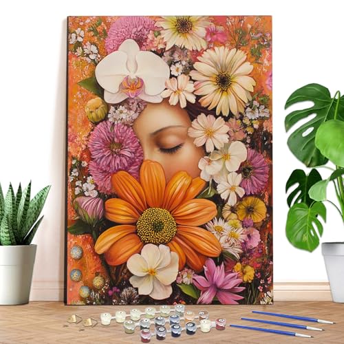 Reofrey Muttertag Malen nach Zahlen Erwachsene - DIY Handbemaltes Ölgemälde Kits, Leinwand 30x40cm, mit Pinsel und Acrylfarbe (Ohne Rahmen) - Malen nach Zahlen kinder für Anfänger & Senior ER661 von Reofrey