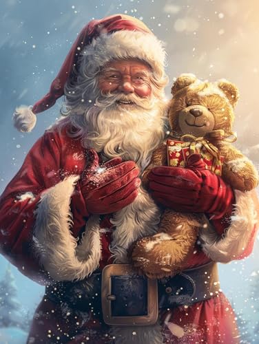 Reofrey Weihnachtsmann Malen nach Zahlen Erwachsene - DIY Handbemaltes Ölgemälde Kits, Leinwand 40x50cm, mit Pinsel und Acrylfarbe (Ohne Rahmen) - Malen nach Zahlen kinder für Anfänger & Senior von Reofrey