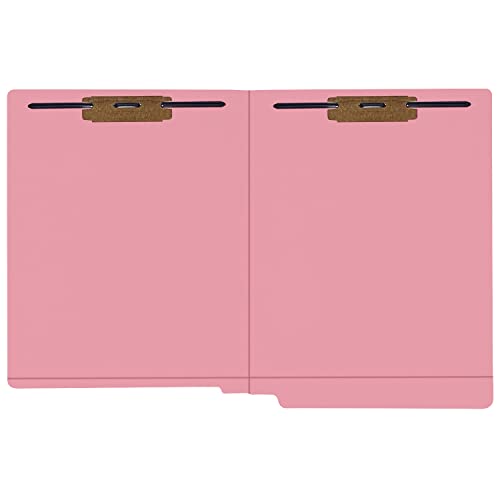 Schnellhefter mit Endstreifen, Pink, 2 Verschlüsse (2B1&3), 11-Punkt verstärkt, gerader Schnitt, Briefgröße, 50/Box von Reorderbox