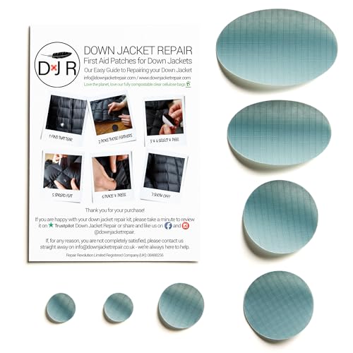 Reparaturset für Daunenjacken (Selbstklebend) 25 Farben - HELLGRAU von Repair Revolution