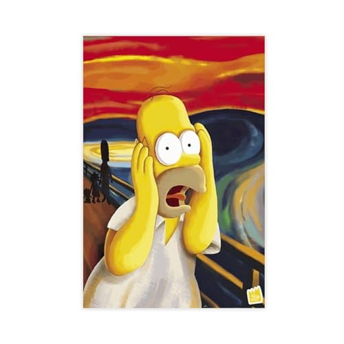 RePaLy Homer The Scream Simpsons Poster auf Leinwand, Wandkunst, Dekordruck, Bild Gemälde für Wohnzimmer, Schlafzimmer, Dekoration, ungerahmt, 20 x 30 cm RePaLy Homer The Scream Simpsons Poster auf Leinwand, Wandkunst, Dekordruck, Bild Gemälde für Wohnzimmer, Schlafzimmer, Dekoration, ungerahmt, 20 x 30 cm von Repaly
