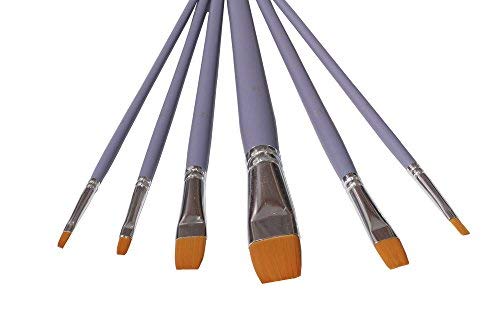 6 Toray Pinsel Künstlerpinsel Set Flachpinsel flach Pinselset Toraypinsel für Acrylfarben Aquarellfarben von Repino