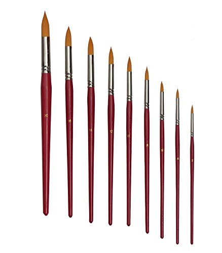 9 Künstlerpinsel Set Spitzpinsel spitz Pinsel Pinselset Acrylfarben Aquarellfarben für Acrylpinsel Aquarellpinsel von Repino
