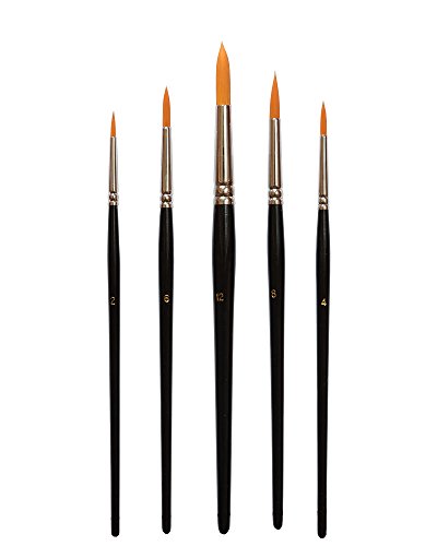Künstlerpinsel 5 Stück feine Spitz Pinsel - geeignet für Acrylfarben oder Aquarellfarben von Repino