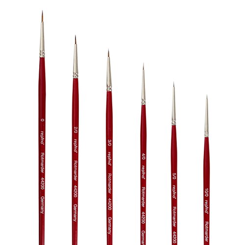 Rotmarderpinsel Künstlerpinsel Set feinster Qualität - Grösse 10/0, 5/0, 4/0, 3/0, 2/0 und 0 - Rotmarderhaar Pinsel Pinselset für Aquarell Öl Acryl Rotmarderpinsel Künstlerpinsel Set feinster Qualität - Grösse 10/0, 5/0, 4/0, 3/0, 2/0 und 0 - Rotmarderhaar Pinsel Pinselset für Aquarell Öl Acryl von Repino