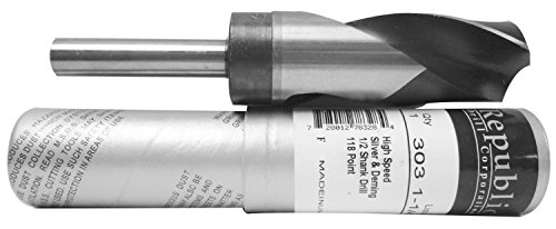 25/32 Zoll HSS Silber & Deming -1/2 Zoll reduzierter Schaft – Bohrer – USA von Republic USA