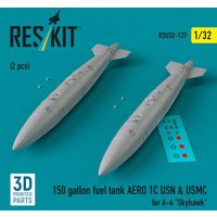150 gallon fuel tank AERO 1C USN & USMC for A-4 Skyhawk (2 pcs) (3D Printed) von ResKit Models