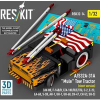 A/S32A-31A Mule Tow Tractor (short version) (AV-8B, F-14B/D, F/A-18C/D/E/F/G, C-2, E-2?, EA-6B, S-3B, AH-1, UH-1, UH-60, CH-47, CH-53, SH-3) (3D Printed model kit) von ResKit Models