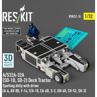 A/S32A-32A (SD-1D, SD-2) Deck Tractor Spotting dolly with driver (A-6, AV-8B, F-14, F/A-18, EA-6B, S-3, UH-60, CH-53, SH-3) (3D Printed model kit) von ResKit Models