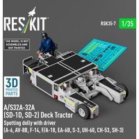 A/S32A-32A (SD-1D, SD-2) Deck Tractor Spotting dolly with driver (UH-60, CH-53, SH-3) (3D Printed model kit) von ResKit Models