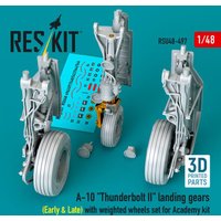 A-10 Thunderbolt II landing gears (Early & Late) with weighted wheels set for Academy kit (Metal+3D Printed) von ResKit Models