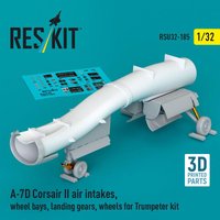 A-7D Corsair II air intakes, wheel bays, landing gears, wheels for Trumpeter kit (3D Printed) von ResKit Models