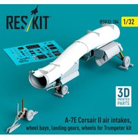 A-7E Corsair II air intakes, wheel bays, landing gears, wheels for Trumpeter kit (3D Printed) von ResKit Models
