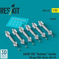 AASM-250 Hammer bombs (6 pcs) (Mirage 2000, Rafale, MiG-29) (3D Printed) von ResKit Models