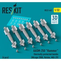 AASM-250 Hammer thermally protected bombs (6 pcs) (Mirage 2000, Rafale, MiG-29) (3D Printed) von ResKit Models