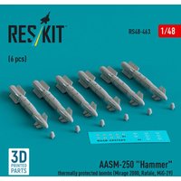AASM-250 Hammer thermally protected bombs (6 pcs) (Mirage 2000, Rafale, MiG-29) (3D Printed) von ResKit Models