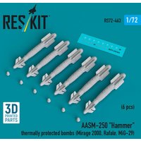 AASM-250 Hammer thermally protected bombs (6 pcs) (Mirage 2000, Rafale, MiG-29) (3D Printed) von ResKit Models