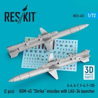 AGM-45 Shrike missiles with LAU-34 launcher (2 pcs) (A-4, A-7, F-4, F-105) (3D Printed) von ResKit Models