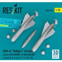 AGM-62 Walleye I missiles (2 pcs) with AN/AWG-16 data link pod (1 pcs) (A-4, A-6, A-7, F-4, F/A-18) (3D Printed) von ResKit Models