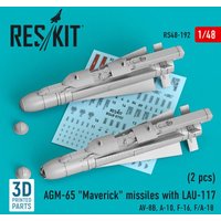 AGM-65 Maverick missiles with LAU-117 (2 pcs) (AV-8B, A-10, F-16, F/A-18) (3D Printed) von ResKit Models