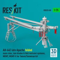 AH-64E late Apache folded main rotor, late blades & fold restraint systems, MUMT, MUMT-X for Takom/Snowman kit (3D Printed) von ResKit Models