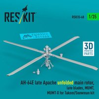 AH-64E late Apache unfolded main rotor, late blades, MUMT, MUMT-X for Takom/Snowman kit (3D Printed) von ResKit Models