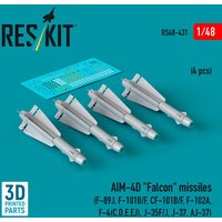 AIM-4D Falcon missiles (4 pcs) (F-89J, F-101B/F, CF-101B/F, F-102A, F-4(C,D,E,EJ), J-35F/J, J-37, AJ-37) (3D Printed) von ResKit Models