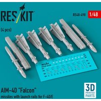 AIM-4D Falcon missiles with launch rails for F-4D/E (4 pcs) (3D Printed) von ResKit Models